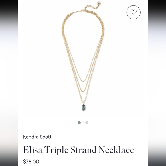 New Kendra Scott Elisa Triple Strand Gold Abalone Necklace - Picture 3 of 12